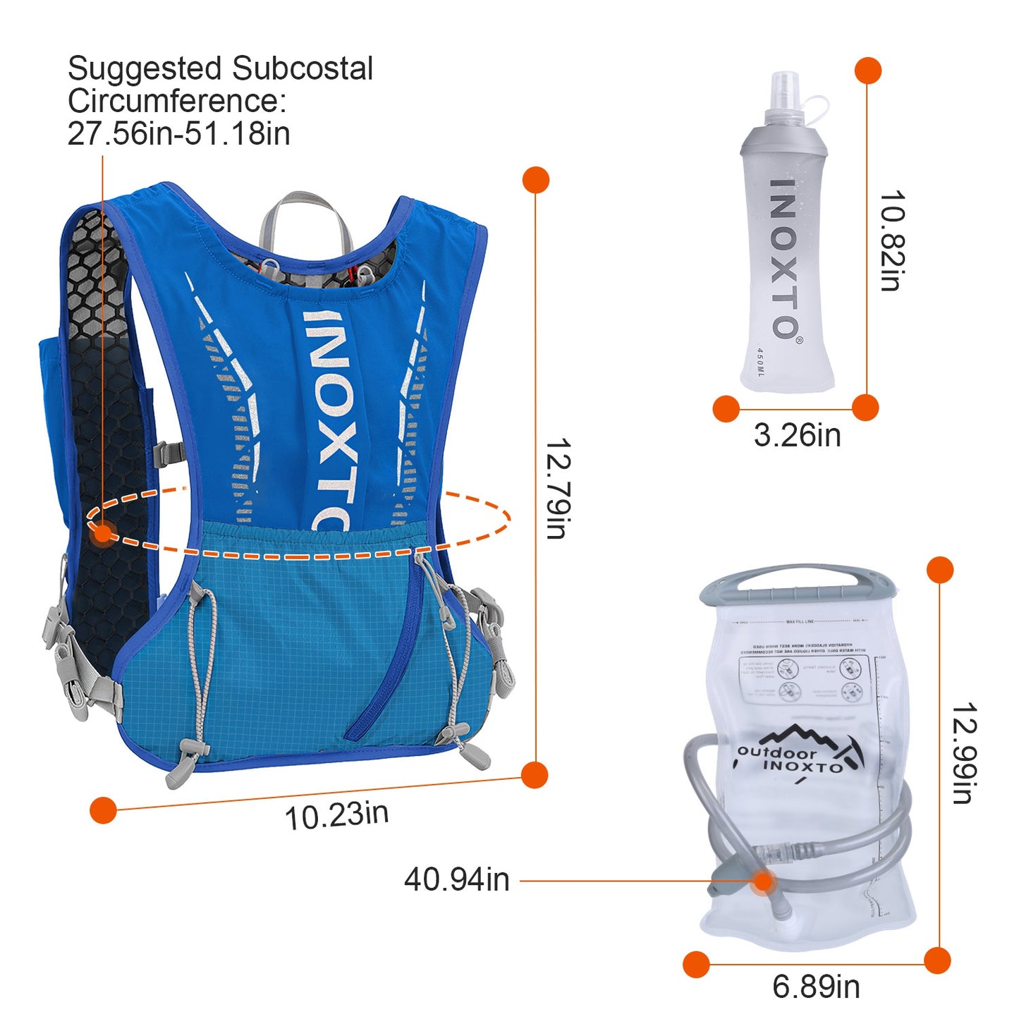 Web Based  Sport Hydration Vest Running Backpack With 15oz 50oz Water Bladder Adjustable Strap Storage Bag For Trail Running Marathon Race Hiking