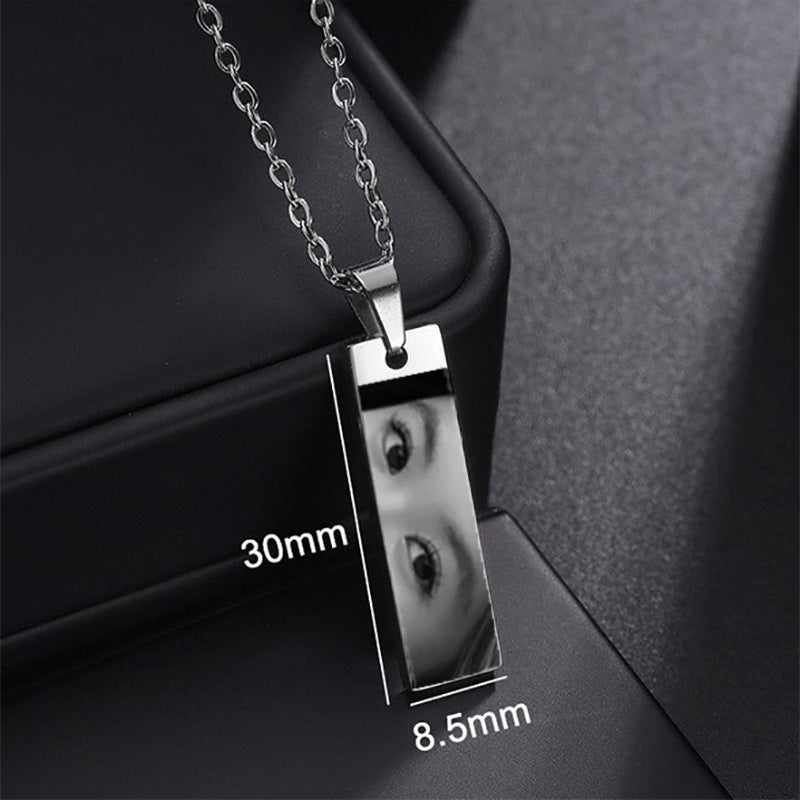 Web Based Custom Eyes Photo Necklace Stainless Stee Customized Engrave Eye Necklaces Personalized Picture Name Necklace For Women Kids