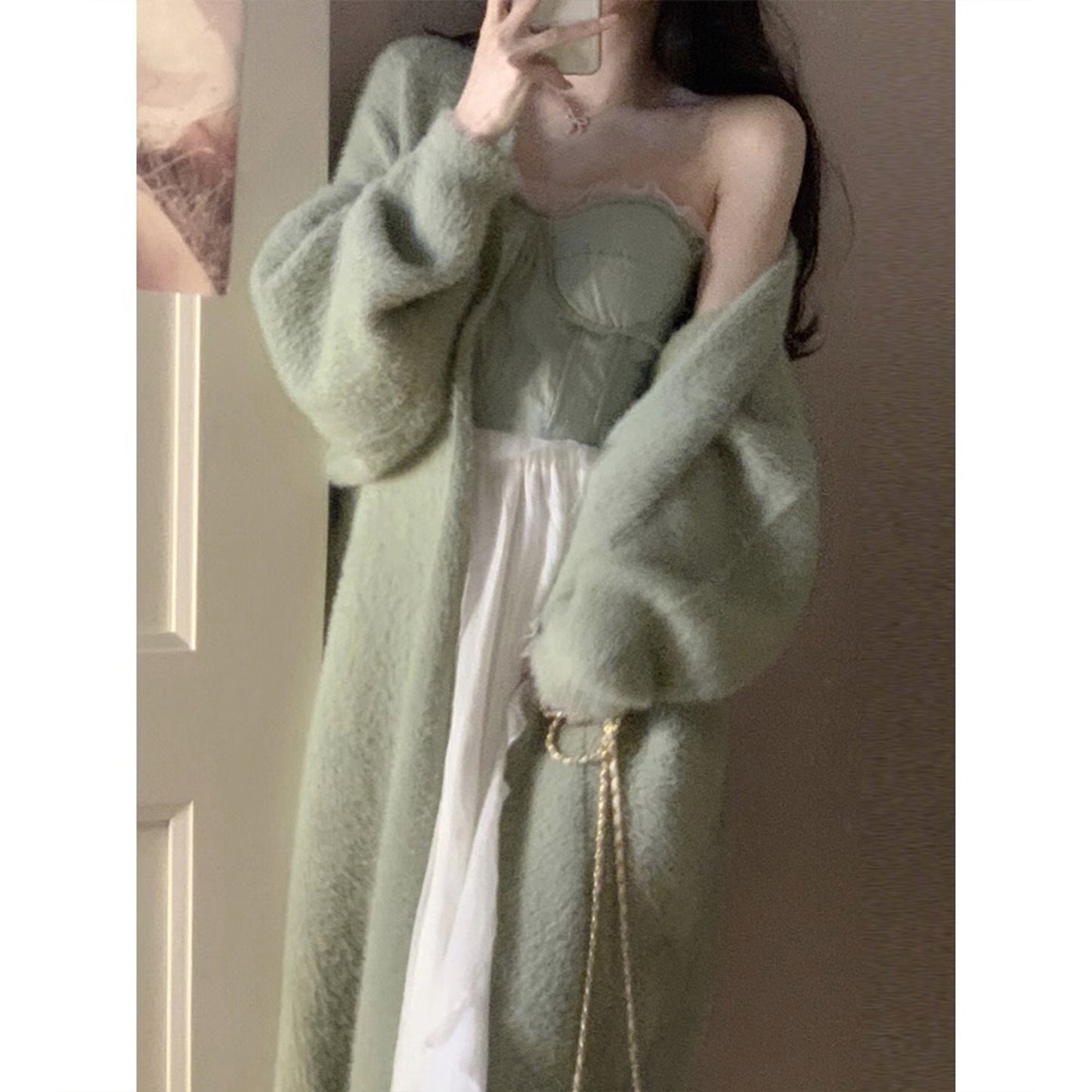 Web Based Soft Long Cardigan Coat, Trendy Leisure Warm Sweater, Basic Cozy Soft Daily Outfit, Office Wear Sweater, Cozy Knitted Retro Outfit