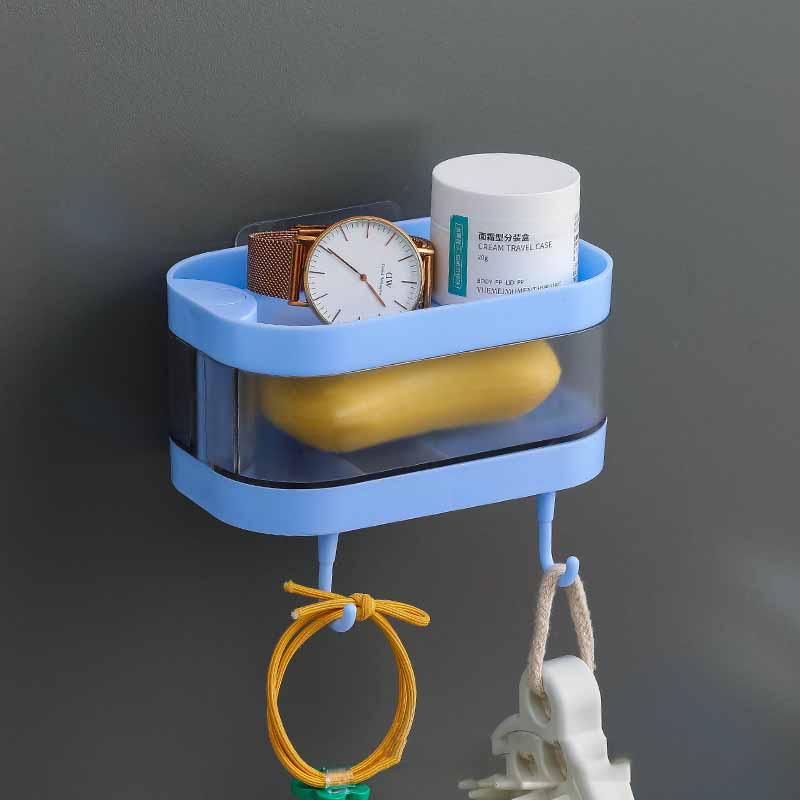 WebBased Bathroom Soap Box Wall-mounted Multi-layer Soap Box Toilet Rotatable Drain Soap Box Multifunctional Toiletry Rack Wall Shelf