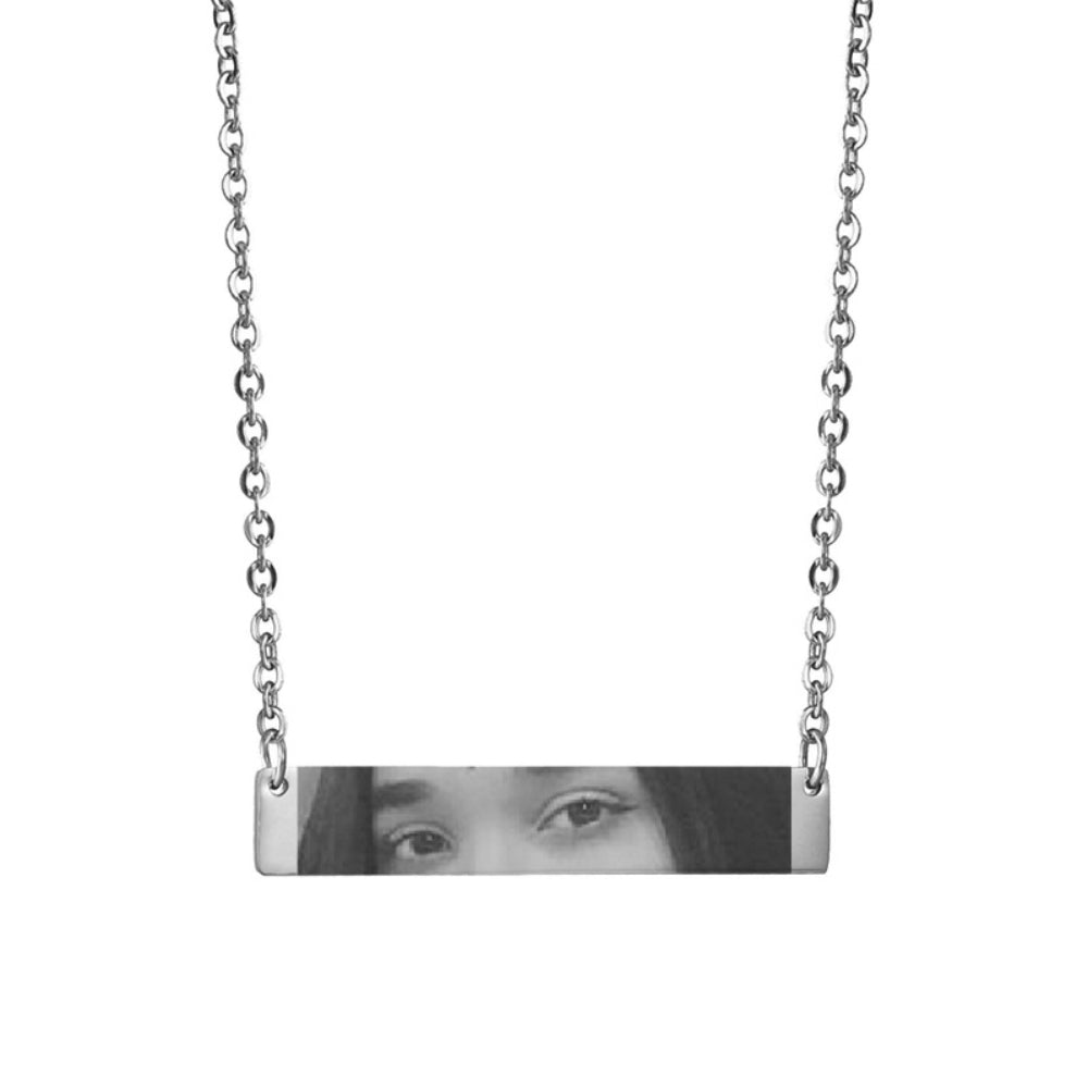 Web Based Custom Eyes Photo Necklace Stainless Stee Customized Engrave Eye Necklaces Personalized Picture Name Necklace For Women Kids