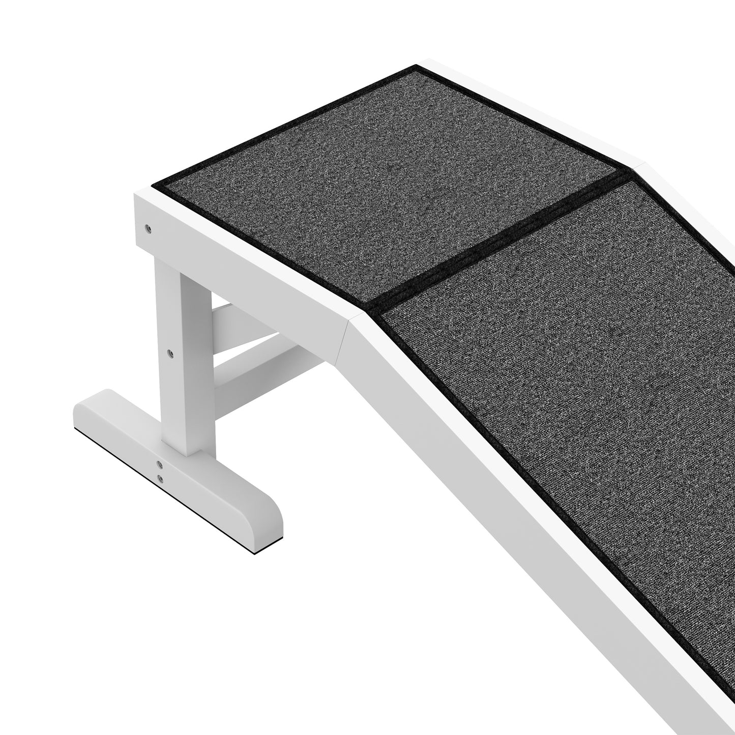 Web Based 49" Pet Ramp for Dogs & Cats with Non-Slip Carpet, White