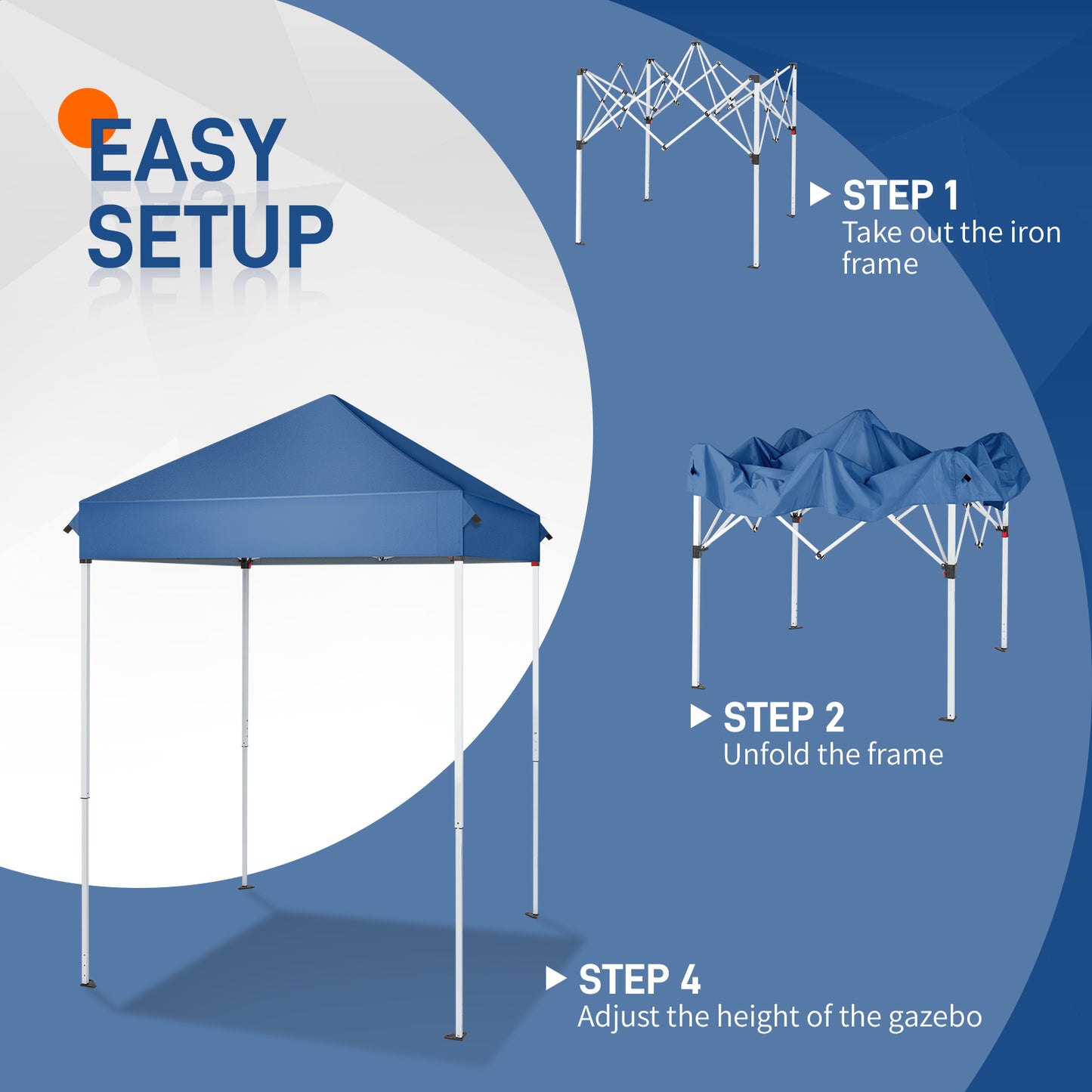 Web Based 5X5ft Blue, Outdoor Awning, Foldable