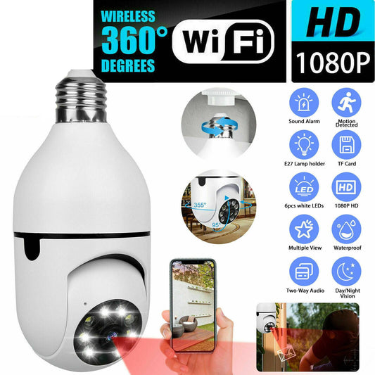 IWeb Based R E27 Light Bulb Camera 1080P HD Wireless Wifi Smart Home Security Camera