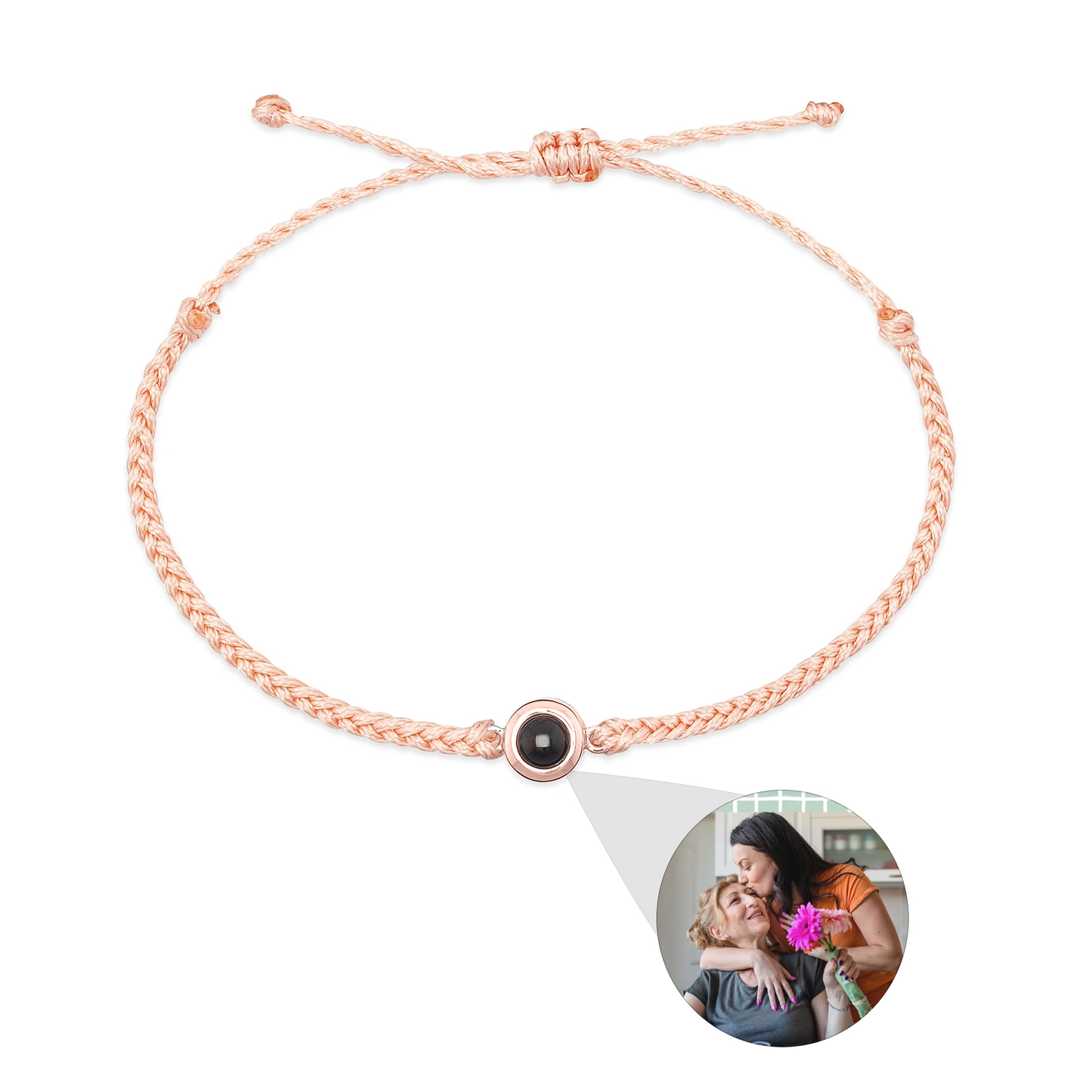 Web Based Creative Customized Color Photo Projection Bracelet Hand Woven Lovers Personality Jewelry For Men And Women Valentine's Day Gift