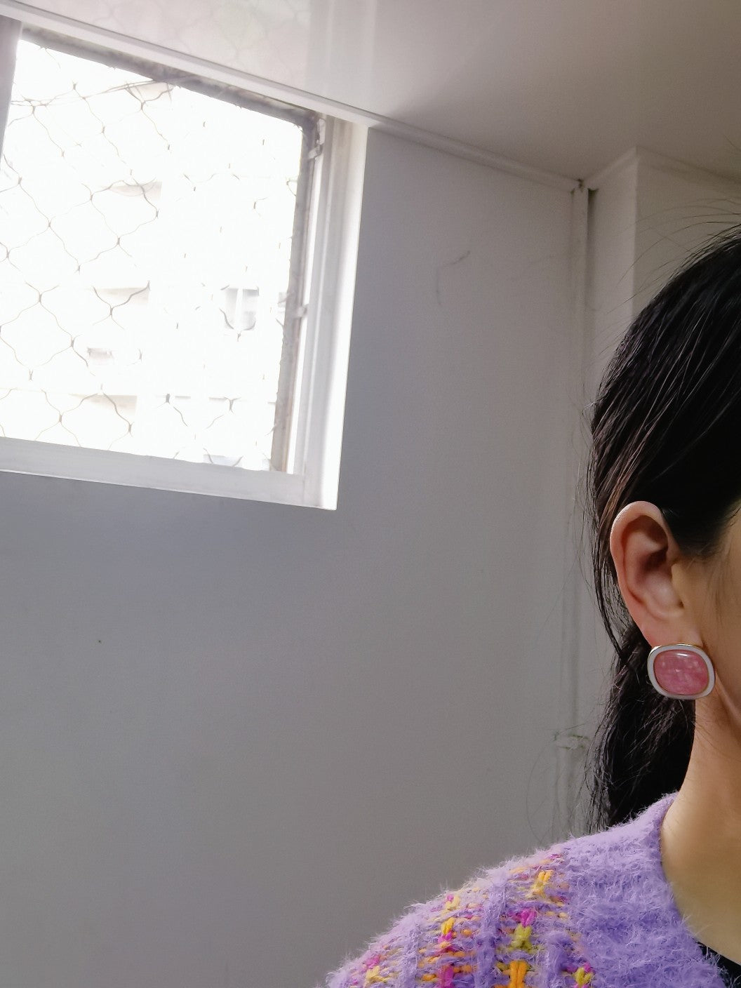 Web Based Korean Fashion Sweet Geometric Love Stud Earrings
