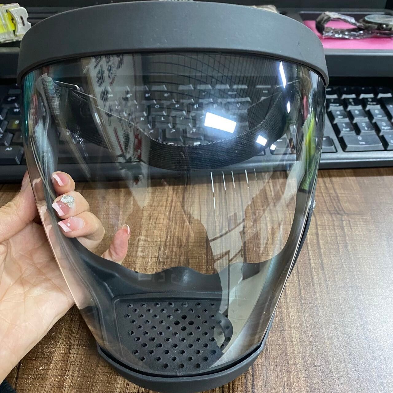 Web Based Full Face Super Protective Mask Anti-fog Shield Safety Transparent Head Cover