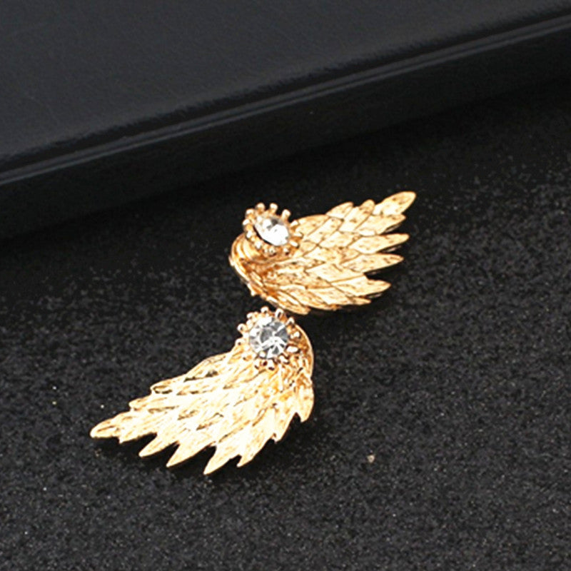 Web Based Zircon daisy flower back hanging earrings