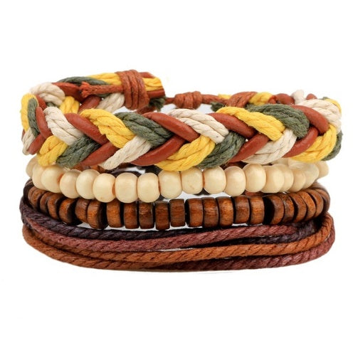Web Based Leather Bracelet Men Multilayer Bead Bracelet Punk Wrap Bracelets for Women Vintage punk Men Jewelry
