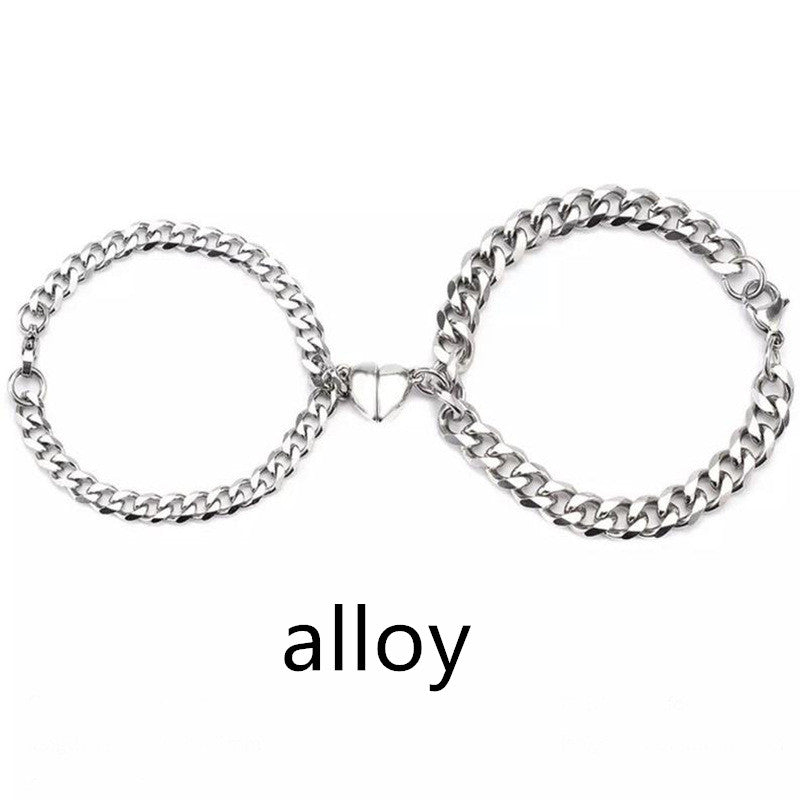 Web Based Love Magnet Attracts a Pair Of Male And Female Couple Bracelets