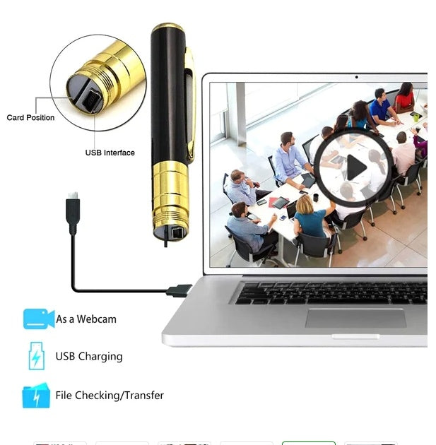 Web Based Pen Camera Cam Mini Hidden Pocket Audio Video Recorder DVR Security 1080P HD USA