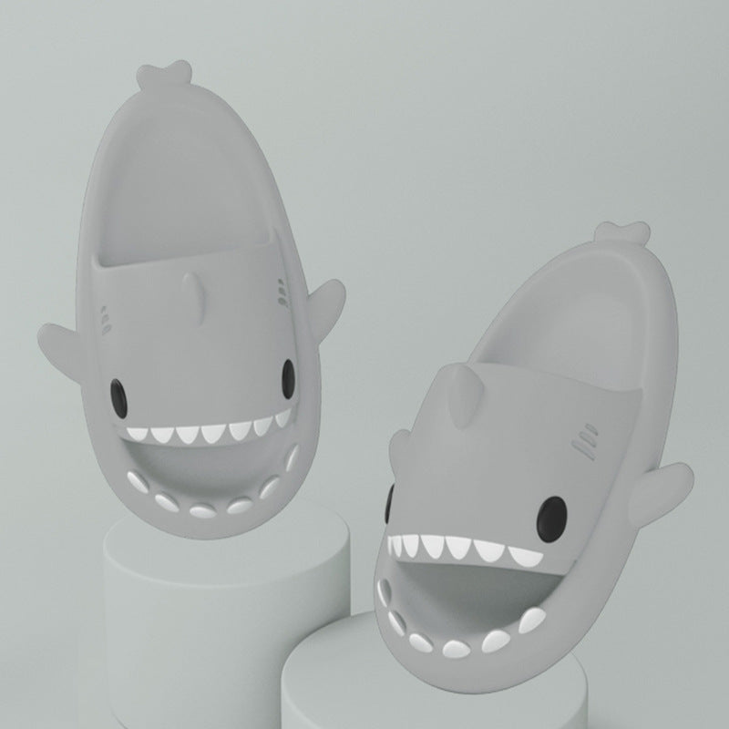 Web Based Adult's Slippers Indoor Outdoor Funny Shark Cartoon
