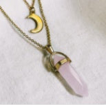 Web Based Moon Hexagonal Column Pendant