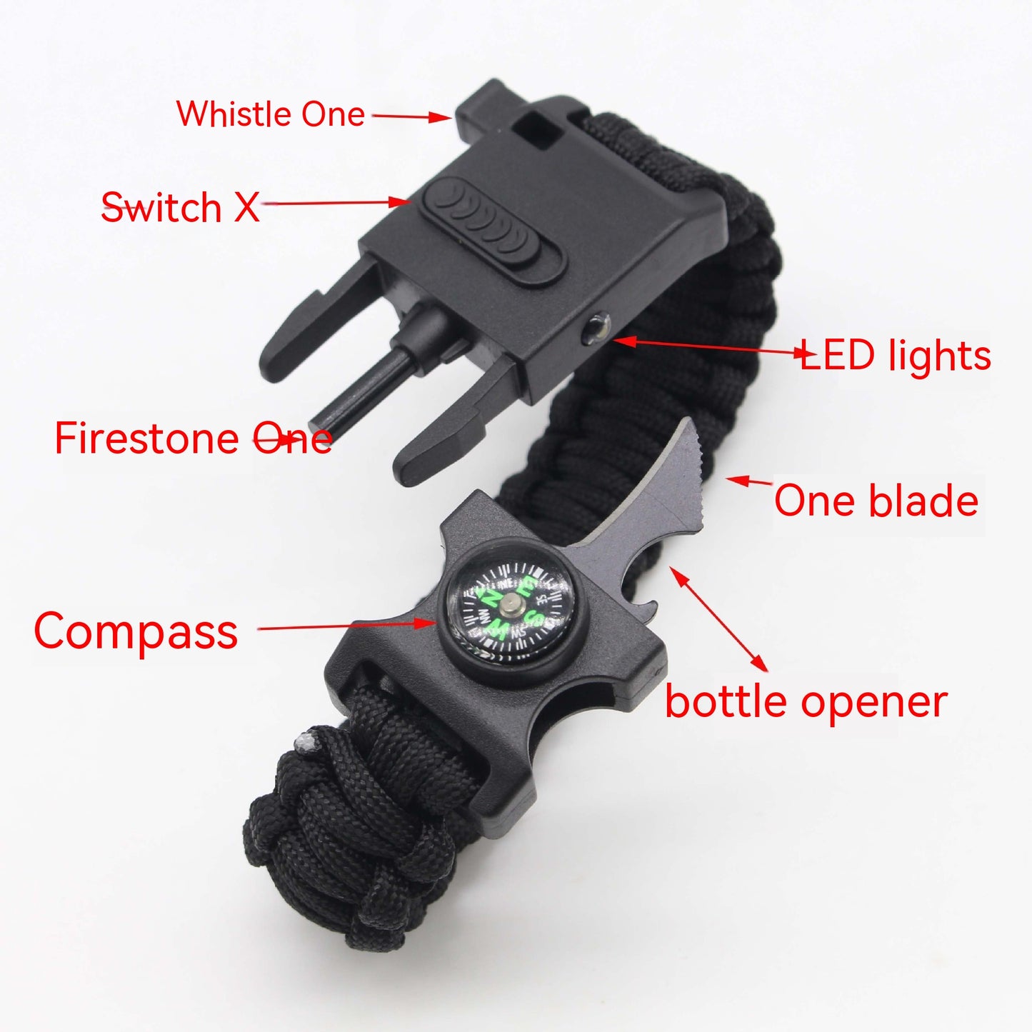 Web Based Outdoor Multifunctional Paracord Bracelet Ligh