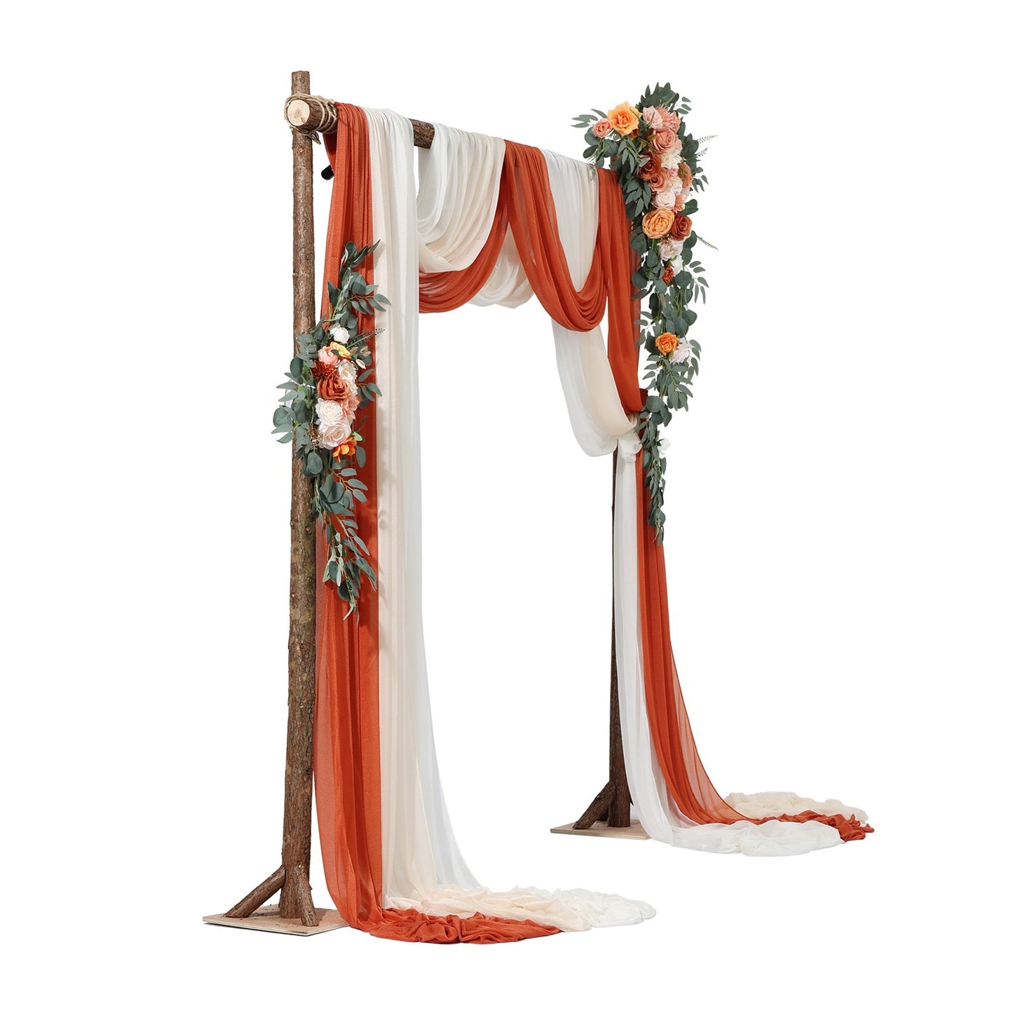 Web Based Artificial Wedding Arch Flowers Kit (Pack Of 5) With 33Ft Wedding Arch Draping Fabric,Arch Flowers For Wedding Ceremony And Reception Backdrop Wedding Decoration (Orange)