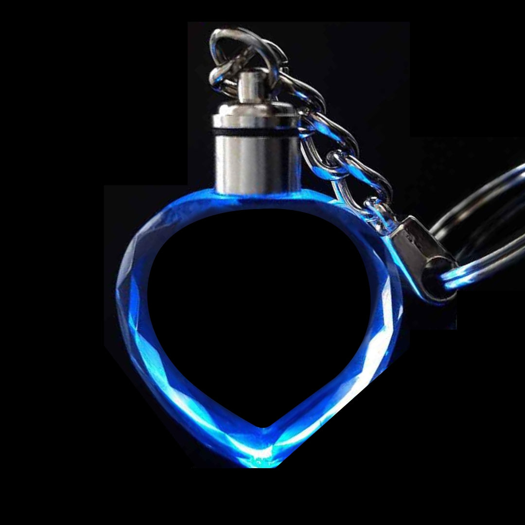 Web Based Crystal Keychain Customization Custom Photo Couple Family Souvenir Gift Laser Carve Crystal Keychain Photo Colorful LED Light Key Chain