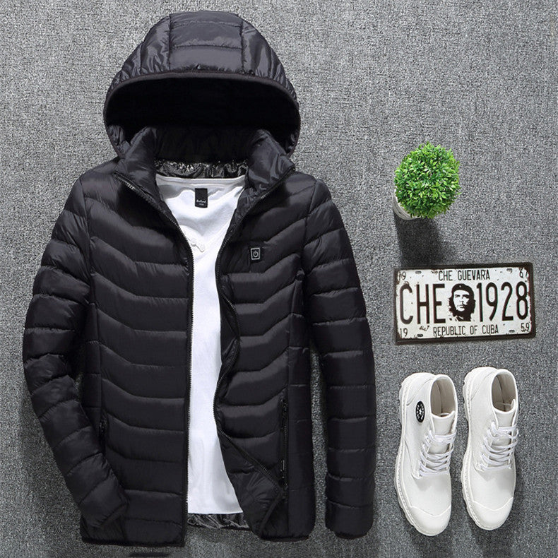 Web Based Winter Heated Jacket USB Electric Cotton Coat Zip-up Heater Thermal Clothing Heating Vest For Men