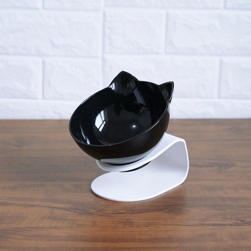 Web Based Cat Double Bowl Cat Food Bowl Protects Cervical Vertebra