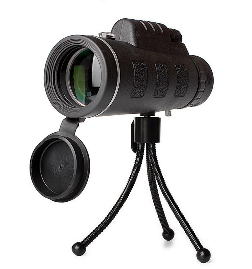 Web Based Compatible with Apple, Monocular Telescope Zoom Scope with Compass Phone Clip Tripod