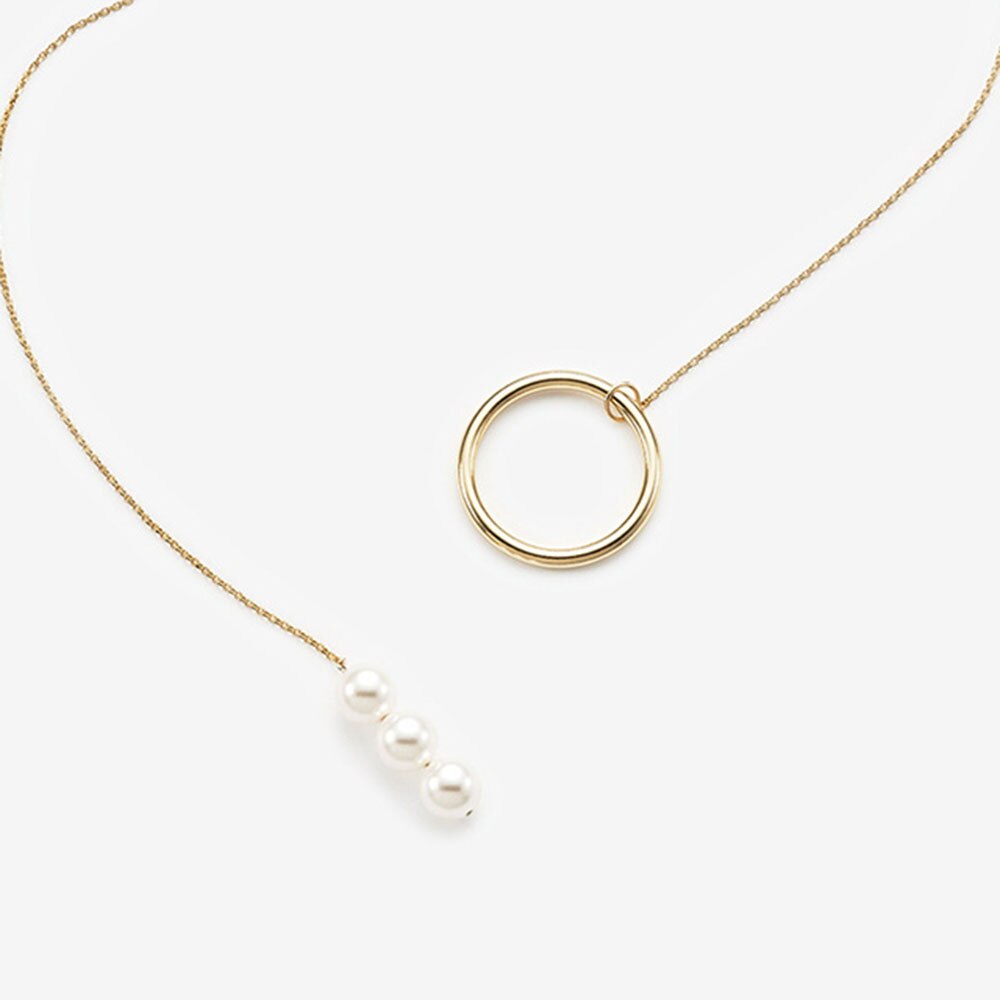 Web Based Fashion simple Korean pearl long sweater chain