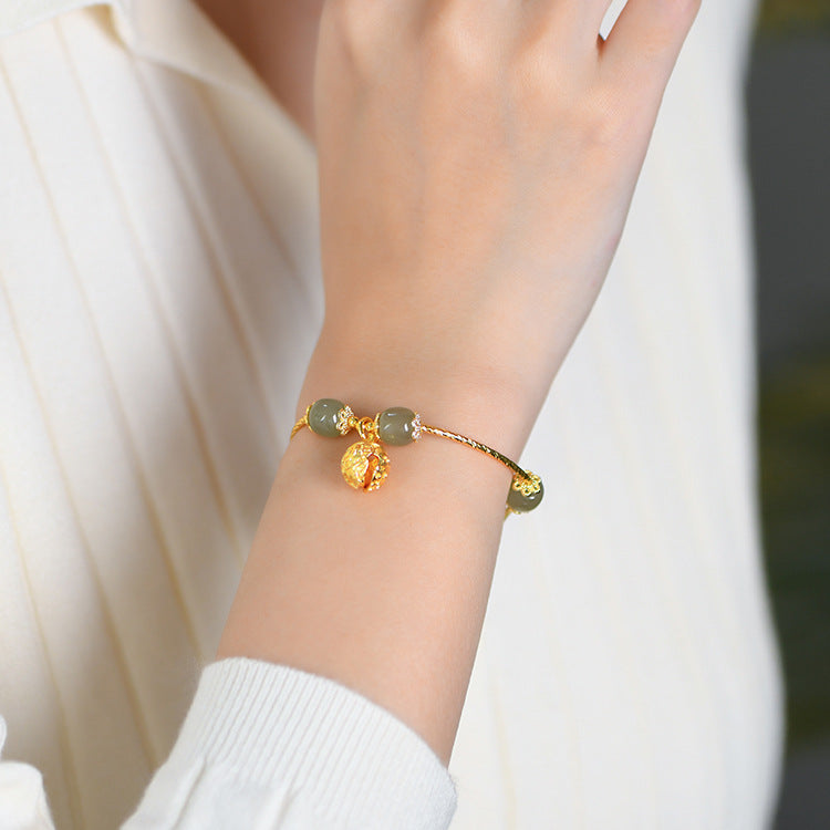 Web Based Flower Transfer Bead Double Layer Bracelet