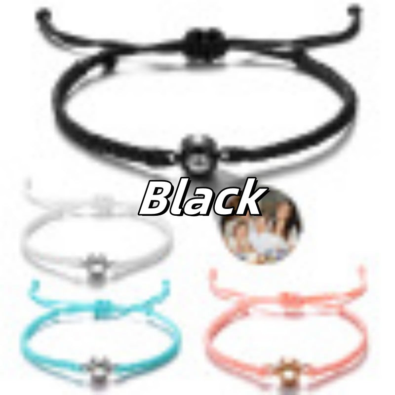 Web Based Projection Bracelets Circle Photo Bracelet Customized Colorful Woven Projection Bracelet Adjustable