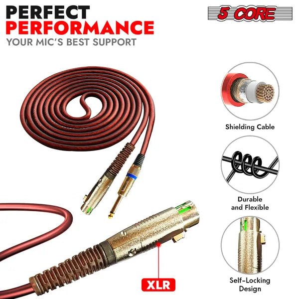 Web Based 5Core Microphone Dynamic Mic Karaoke Singing Studio XLR Mics Handheld Microfono