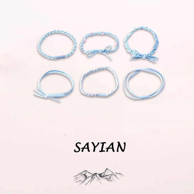 Web Based 6 Pcs Scrunchies - Soft, Stretchy, And Detachable Hair Ties For Ponytails, Hair Elastics, Spiral Hair Ring, And Cute Hair Accessories - Perfect For Girls And Women