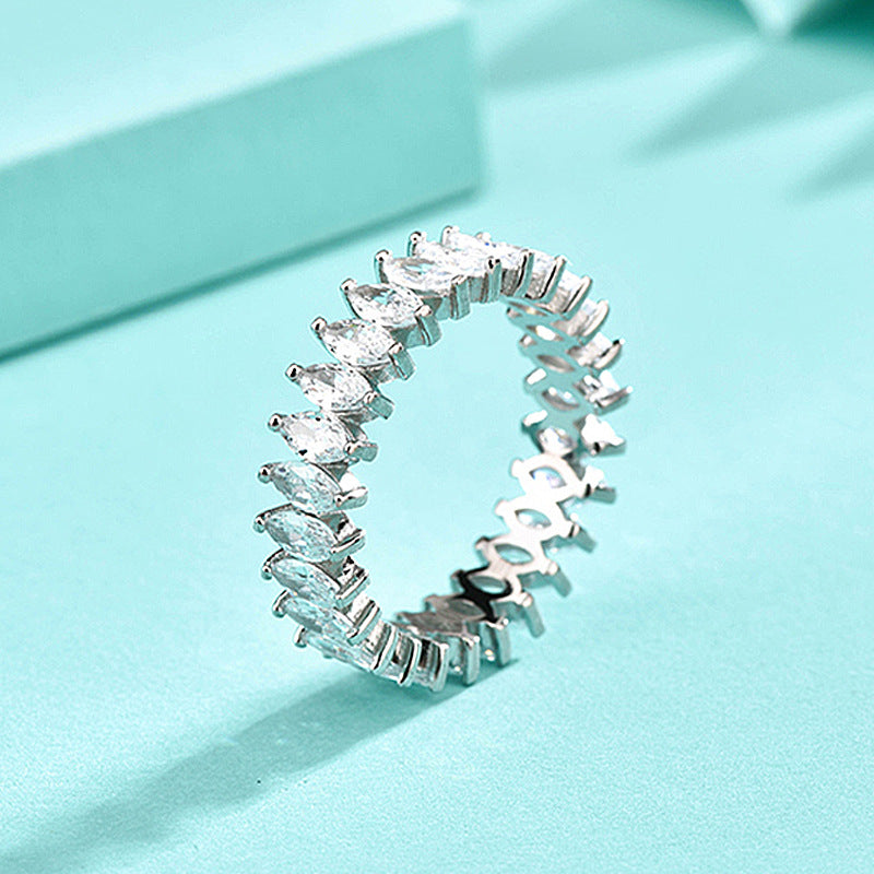 Web Based Women's Zircon Marquise Full Diamond Ring