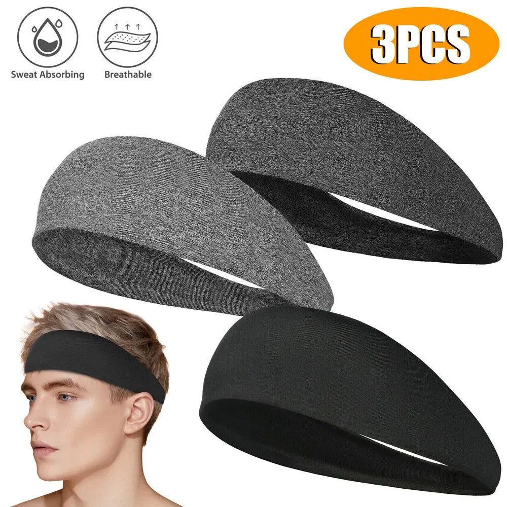 Web Based 3x Mens Women Sweat Sweatband Headband Stretch Sports Head Band Yoga Gym Running