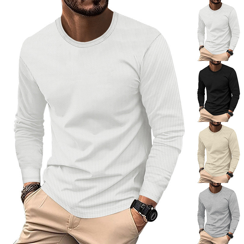 Web Based Round Neck Waffle Casual Top For Men