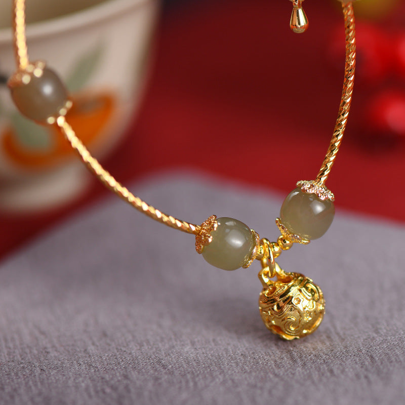Web Based Flower Transfer Bead Double Layer Bracelet