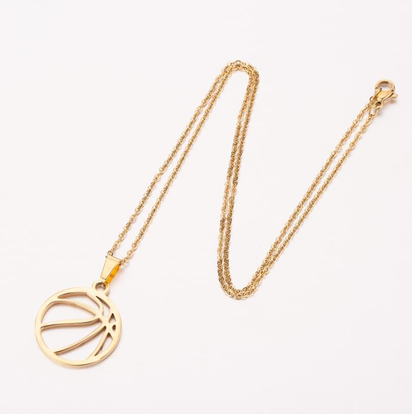 Wbs stainless steel volleyball necklace