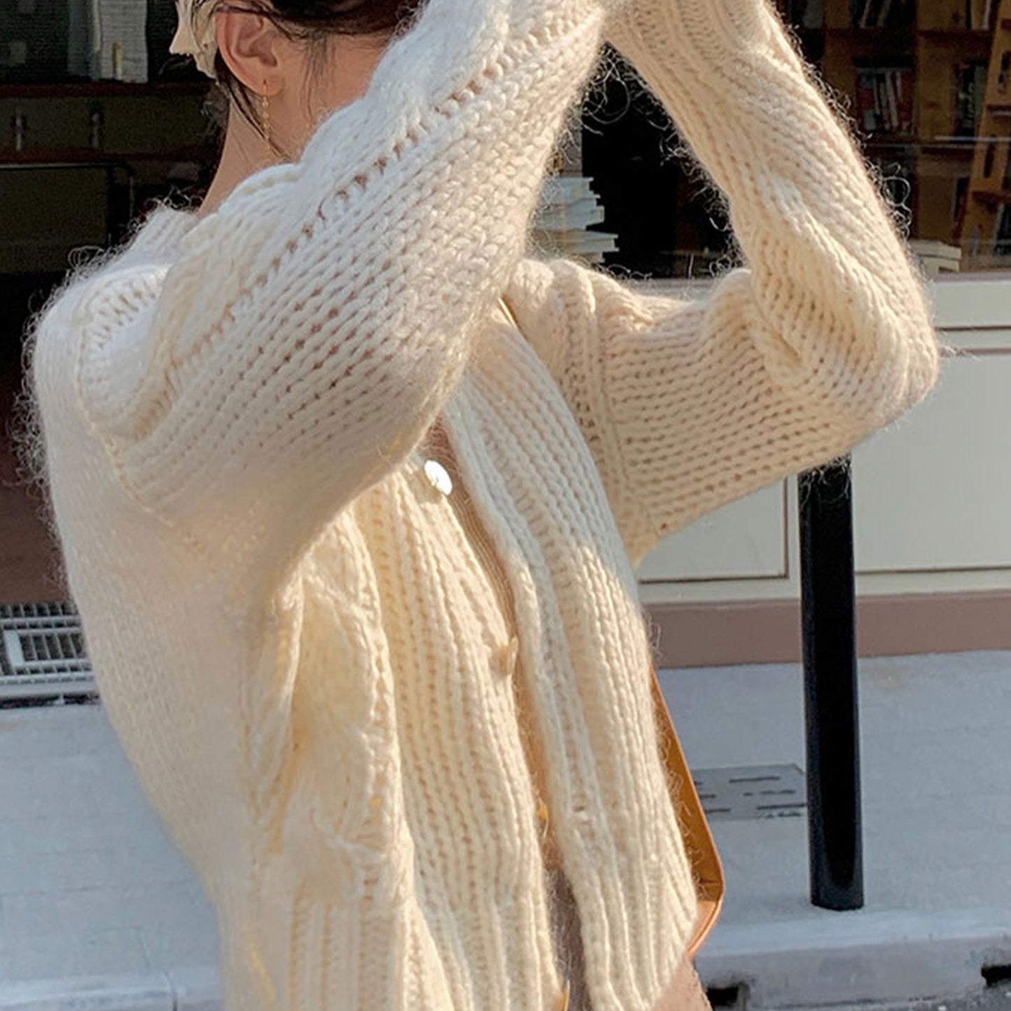 Web Based Knitted Sweater Women's Mohair Wool Loose Cardigan Jacket, Knit Top, Handmade Clothing, Gift For Women, Hand-knit Outfit