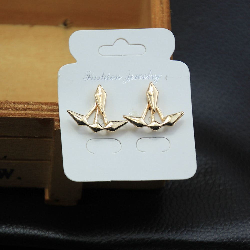 Web Based Zircon daisy flower back hanging earrings