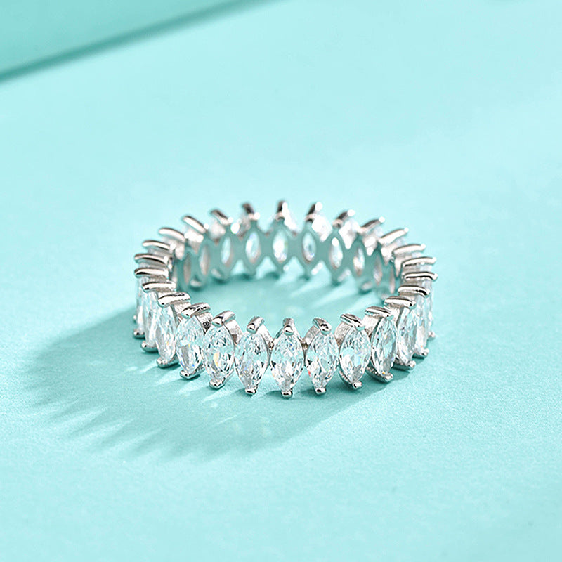 Web Based Women's Zircon Marquise Full Diamond Ring