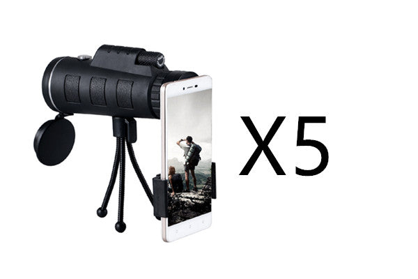 Web Based Compatible with Apple, Monocular Telescope Zoom Scope with Compass Phone Clip Tripod