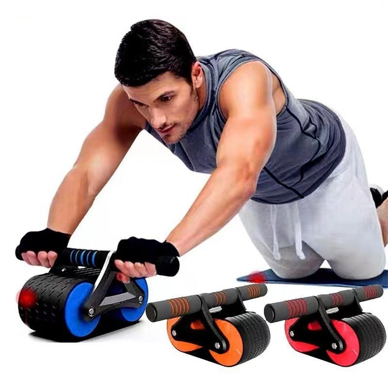 Webbased Double Wheel Abdominal Exerciser Women Men Automatic Rebound Ab Wheel Roller Waist Trainer Gym Sports Home Exercise Devices