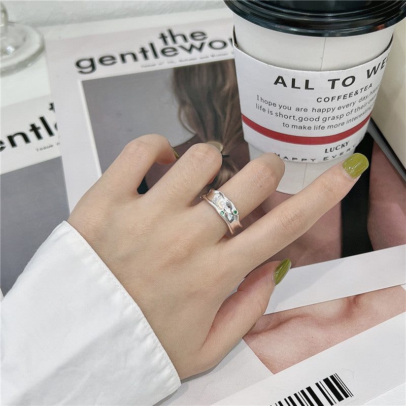 Web Based Women's Simple Sterling Silver Vintage Statement Ring