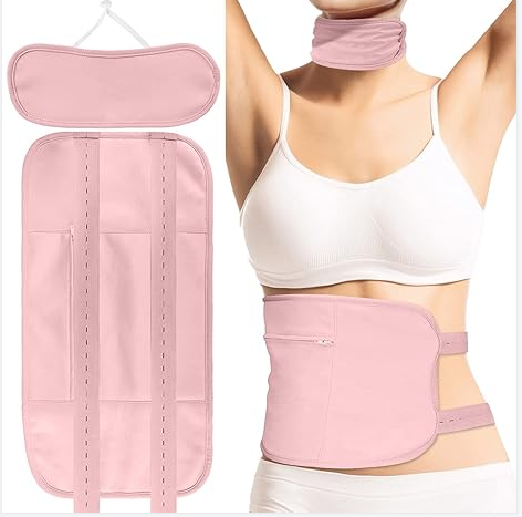 Web Based Castor Oil Pack Wrap Set, Adjustable Reusable Organic Castor Oil Pack Kit, Castor Oil Packs For Liver Detox With Elastic Strap Cotton Machine Washable Anti Oil Leak