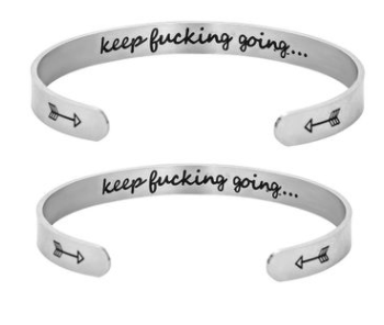 Web Based Mantra Bracelet With Quotes Stainless Steel Cuff Inspirational Jewelry Graduation Gift