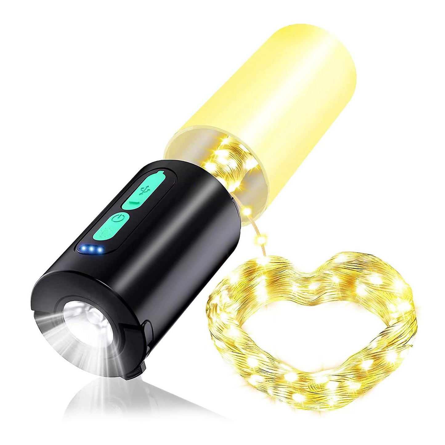Web Based Rechargeable Camping String Light IP44 Waterproof Camping Lantern With 33Ft String Light 7 Light Modes Emergency Power Bank Carry Bag For Indoor Outdoor Wedding Party
