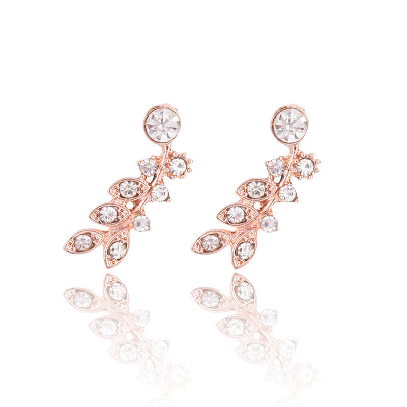 Web Based Zircon daisy flower back hanging earrings