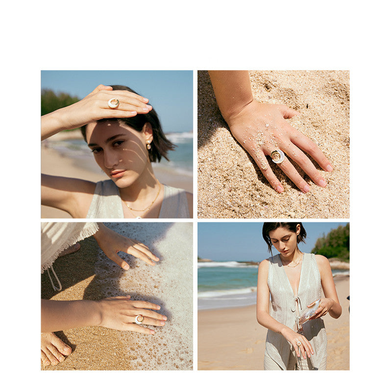 Web Based Women's Fashion Statement Geometric Fritillary Ring