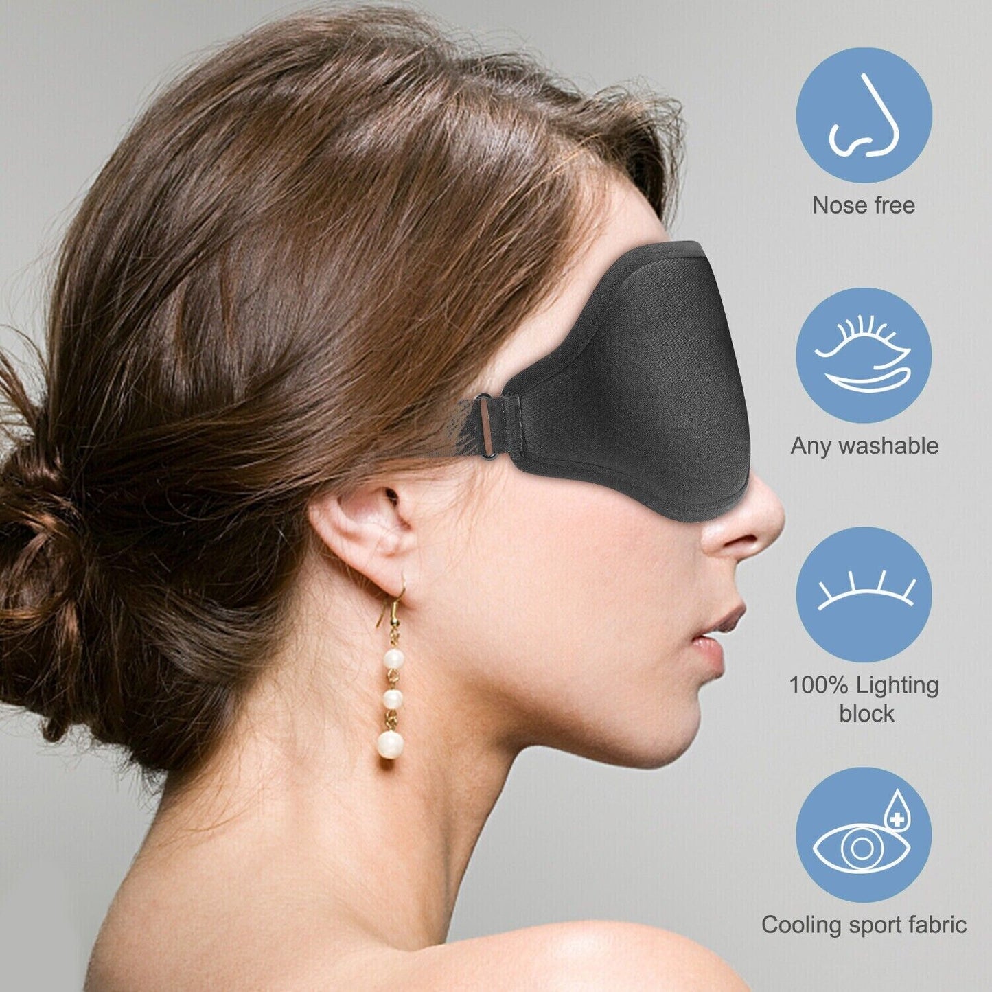 Web BasedTravel 3D Eye Mask Sleep Soft Padded Shade Cover Rest Relax Sleeping Blindfold