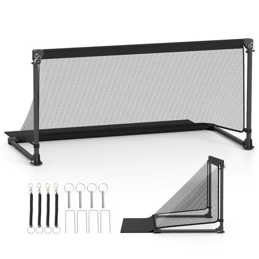 Wwb Based 47" Portable Folding Soccer Goal (Size M, Black) - Heavy-Duty Metal Frame, Tear-Resistant PE Net