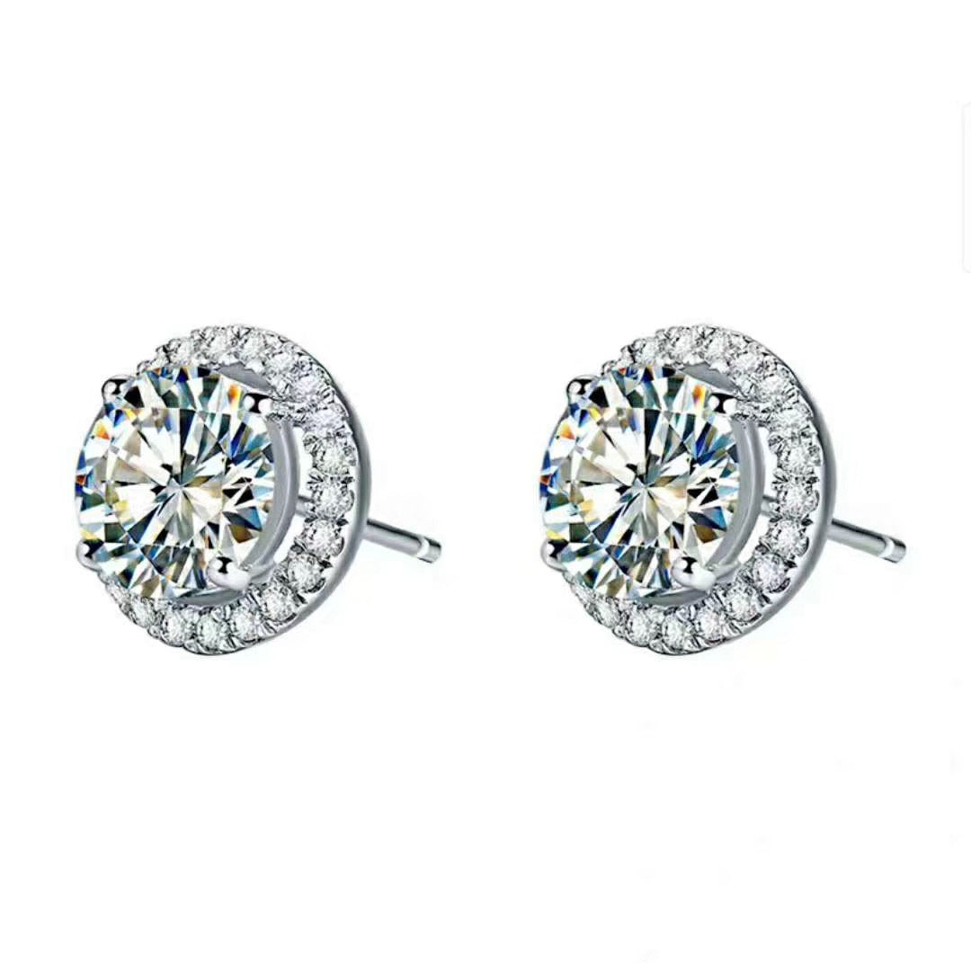 Web Based Jade Moissanite 925 Silver To Create Men's And Women's Stud Earrings