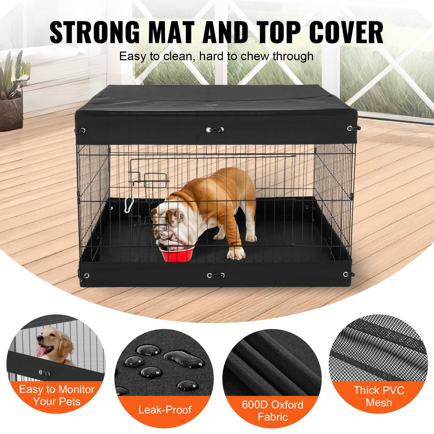 Web Based Dog Playpen 4 Panels Foldable Metal Dog Exercise Pen With Bottom Pad Cover