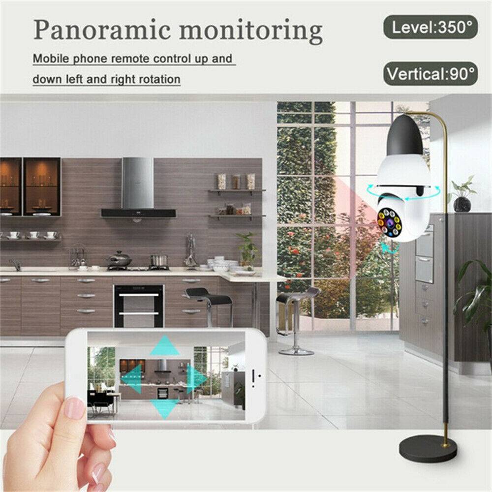 IWeb Based R E27 Light Bulb Camera 1080P HD Wireless Wifi Smart Home Security Camera