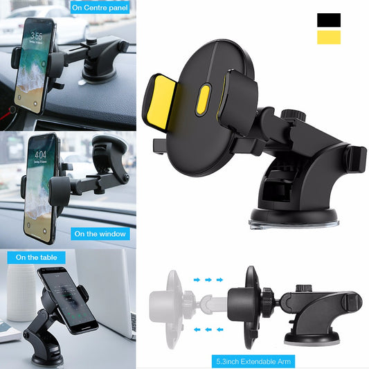 Web Based Car Phone Holder Long Rod Telescopic Car Dashboard Suction Cup Type